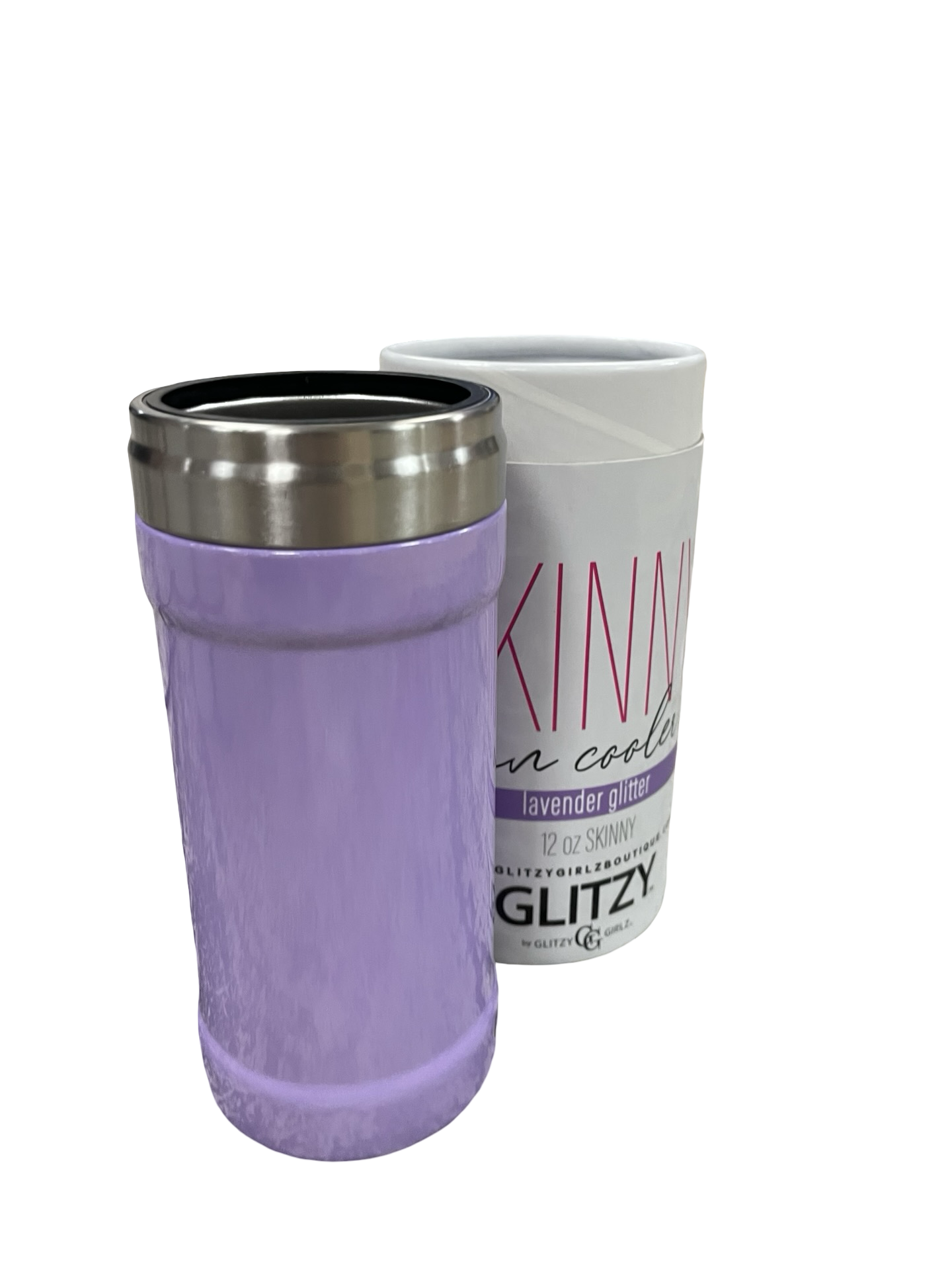 Lavender glitter can cooler