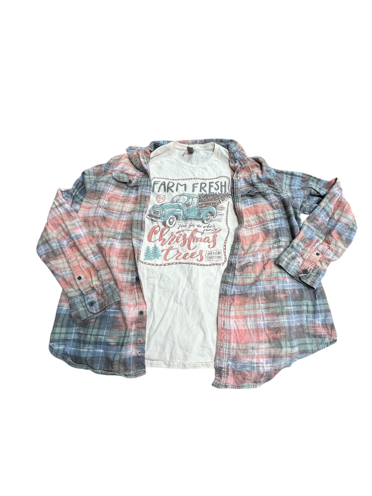 Womens xl flannel and shirt