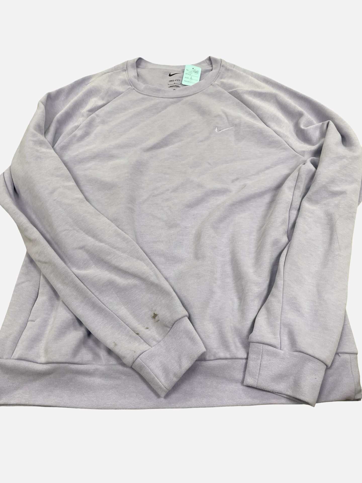 Women’s large purple crew (stain)