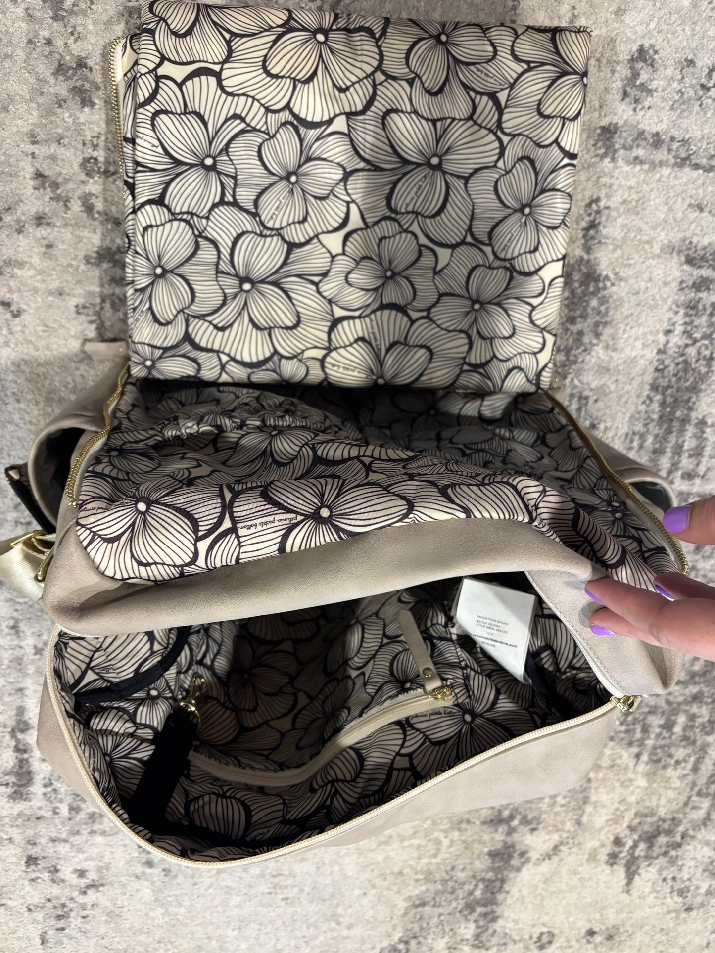 Petunia pickle bottom diaper backpack - loved - see pics for wear - has changing pad