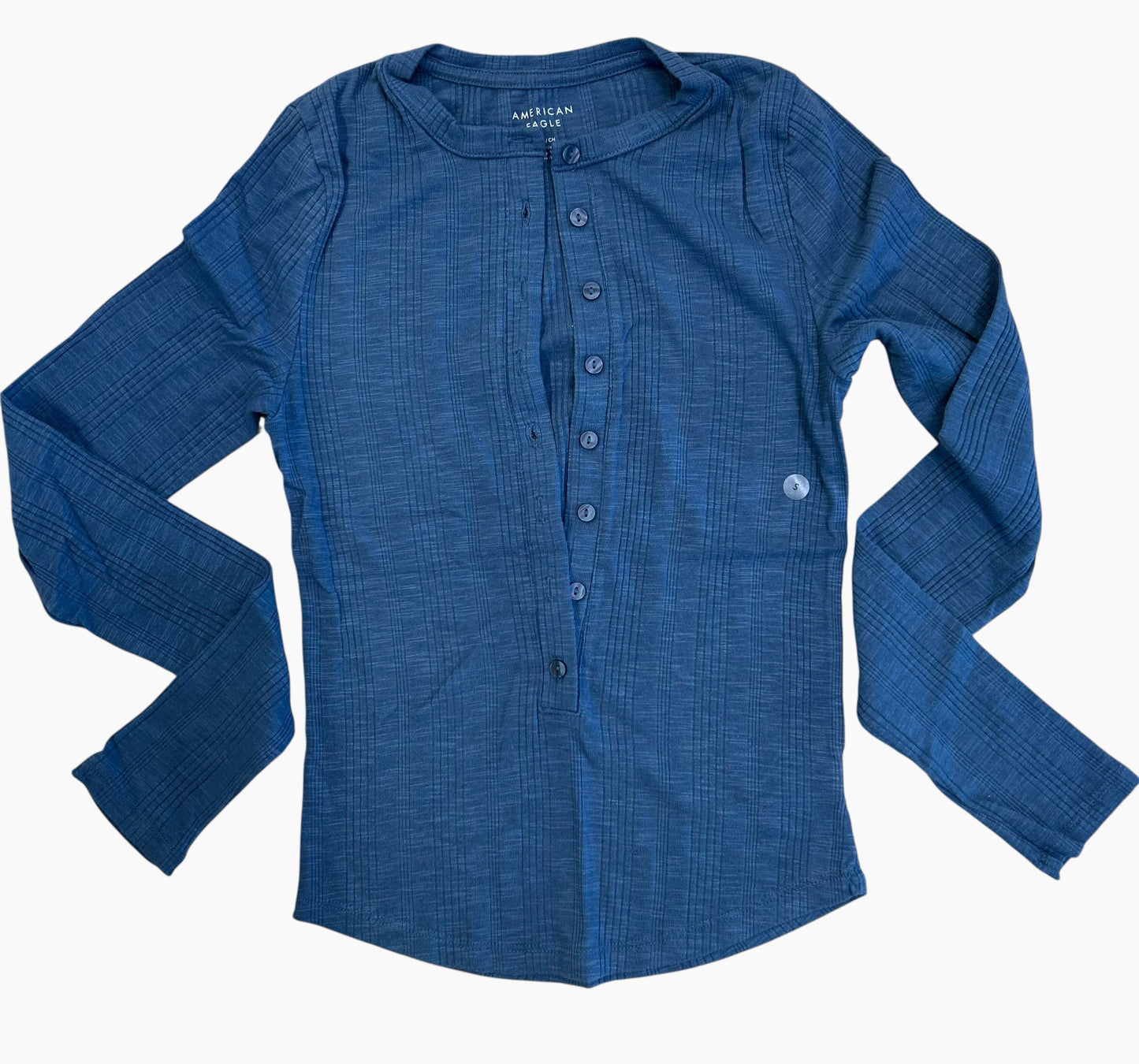 American Eagle Button Long Sleeve NWT-Blue
