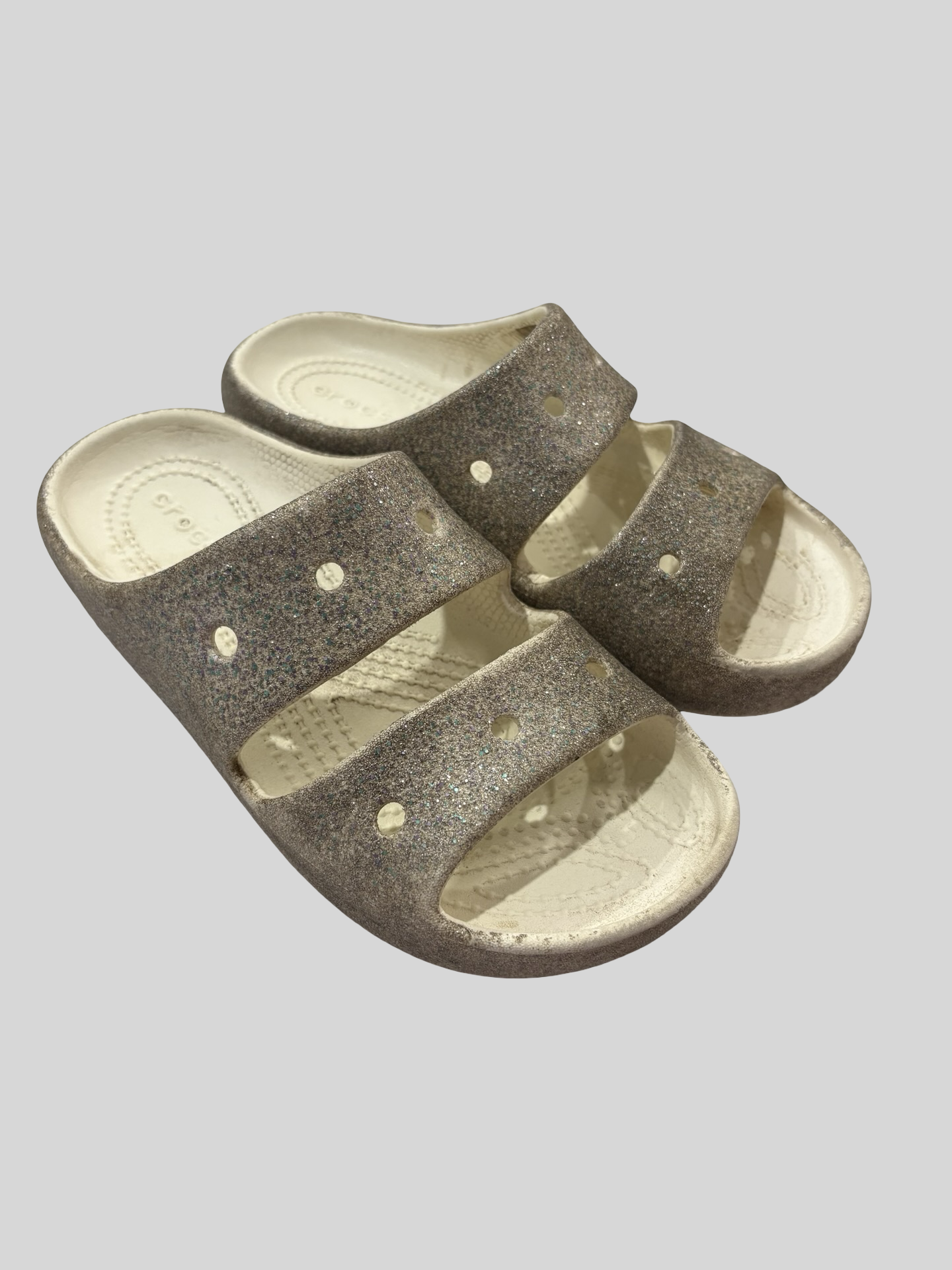Girls sparkle crocs size 2