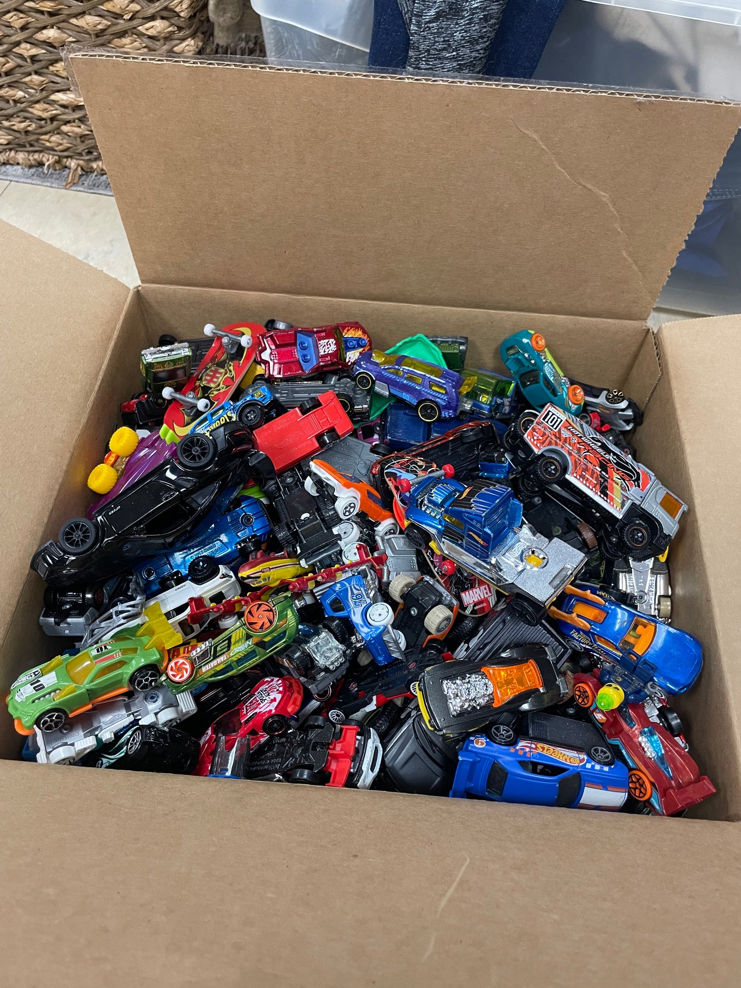 Box of hotwheels