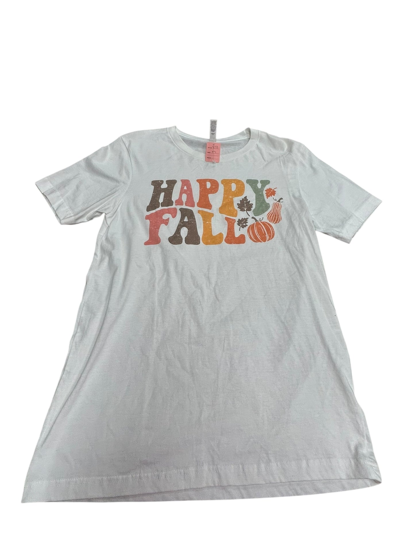 Womens medium “Happy Fall” short sleeve - graphic