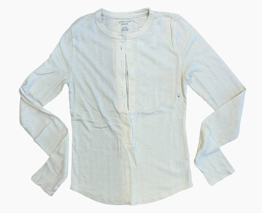 American Eagle Button Long Sleeve NWT-White