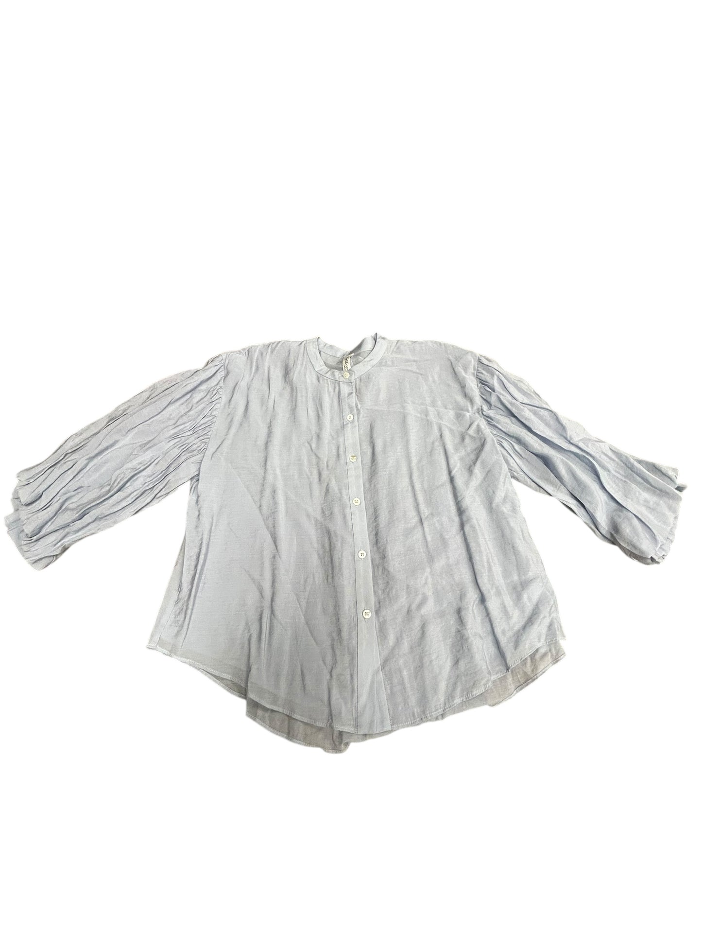 Womens small button up-light blue