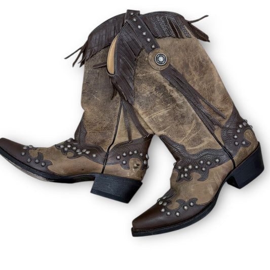 JB Dillon studded/fringe women’s boots- sz 5.5
