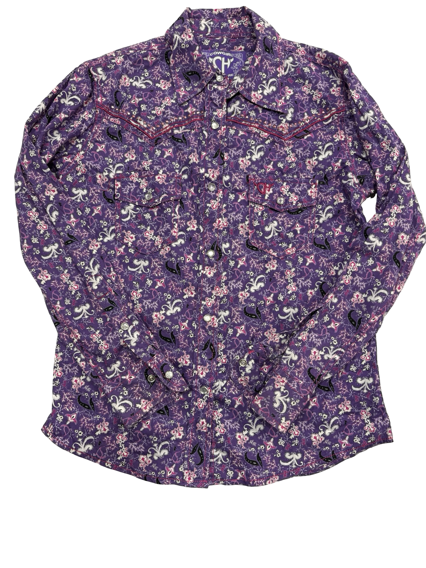 Girls Cowgirl Hardware button up