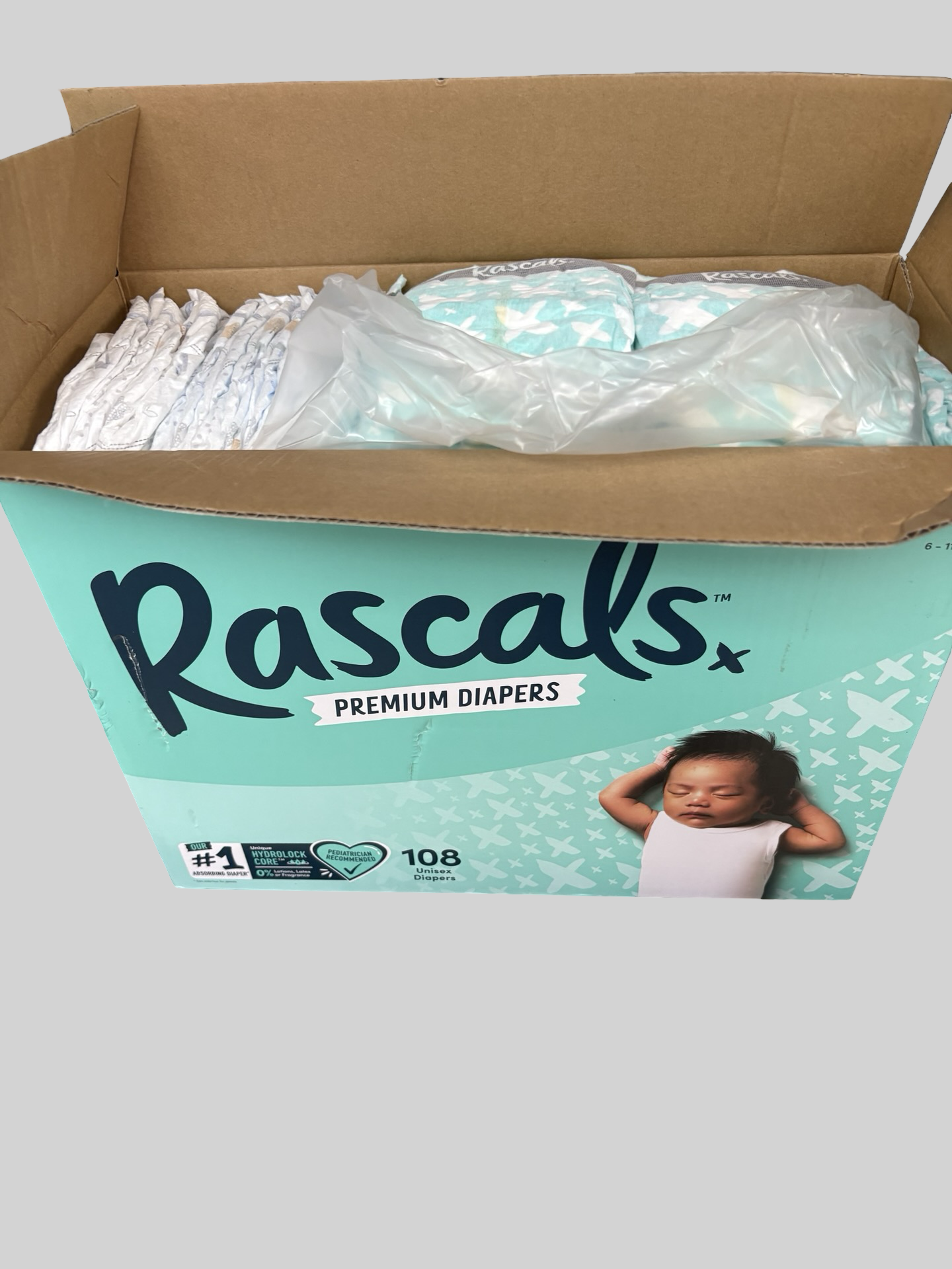 Case of rascals diapers size 1