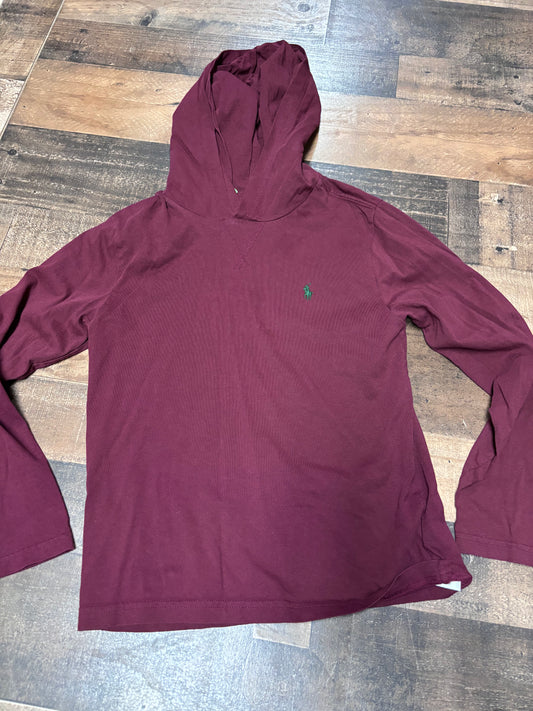Boys 10/12 polo long sleeve with hood
