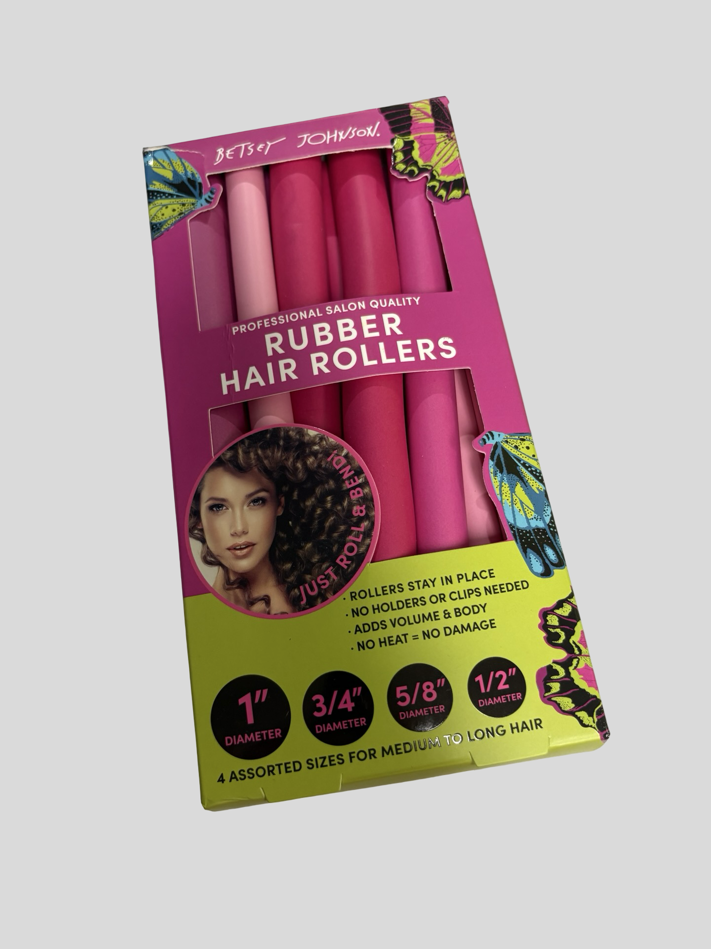Heatless rubber hair curlers
