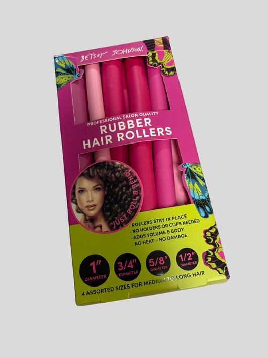 Heatless rubber hair curlers