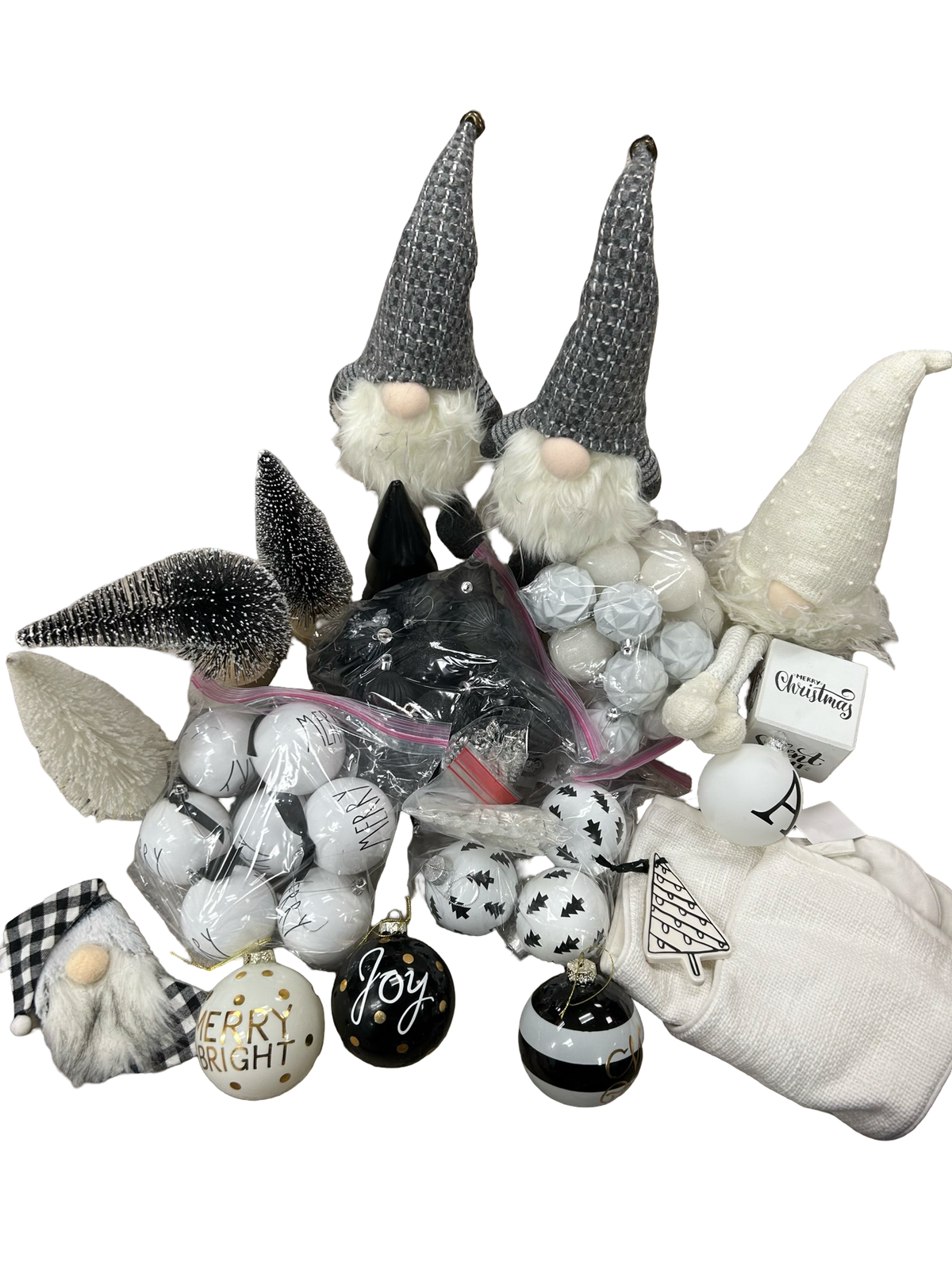 Black and white Christmas lot
